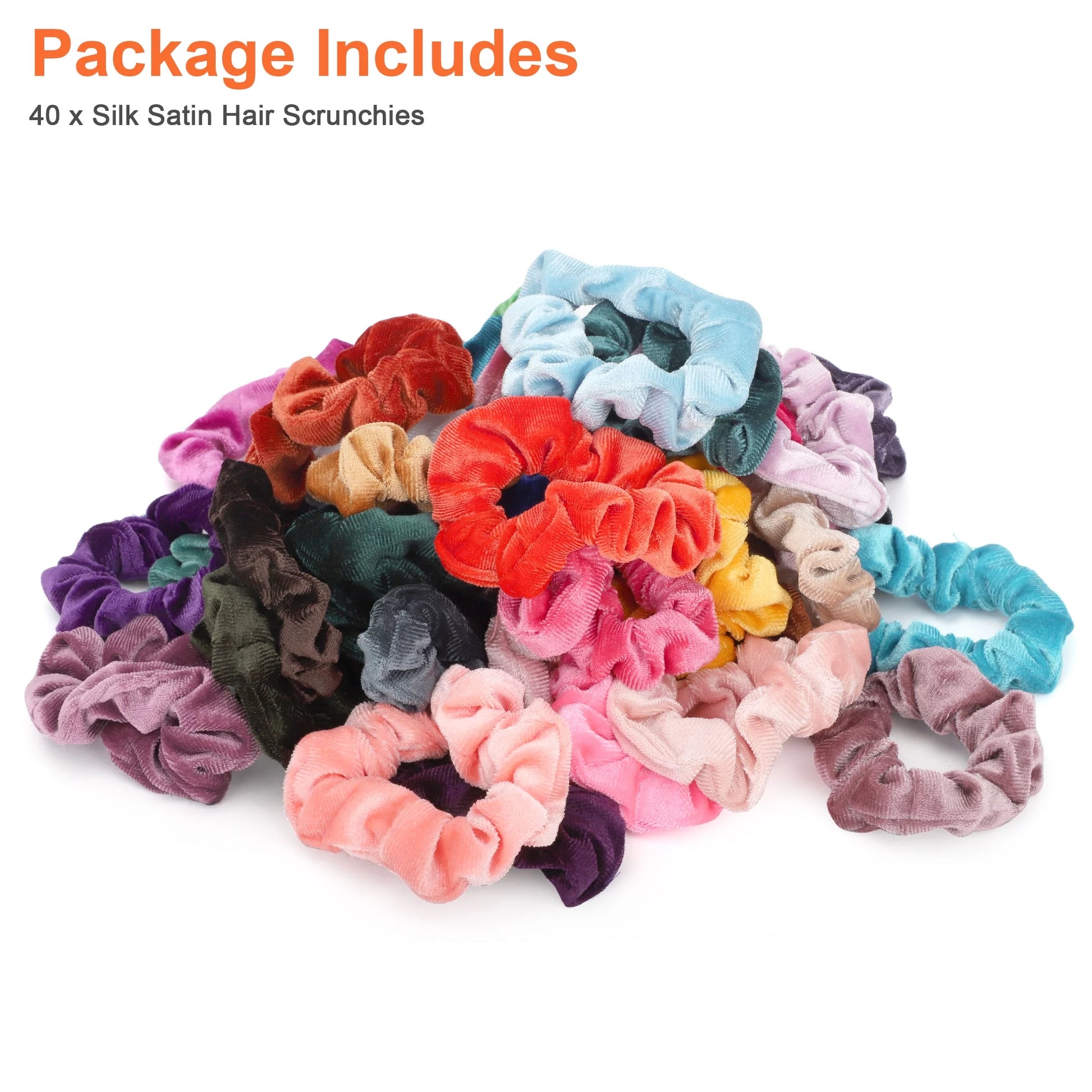 40/20Pcs Hair Scrunchies,  Elastic Velvet Hair Ropes, Multicolor Hair Ties, Ponytail Holder