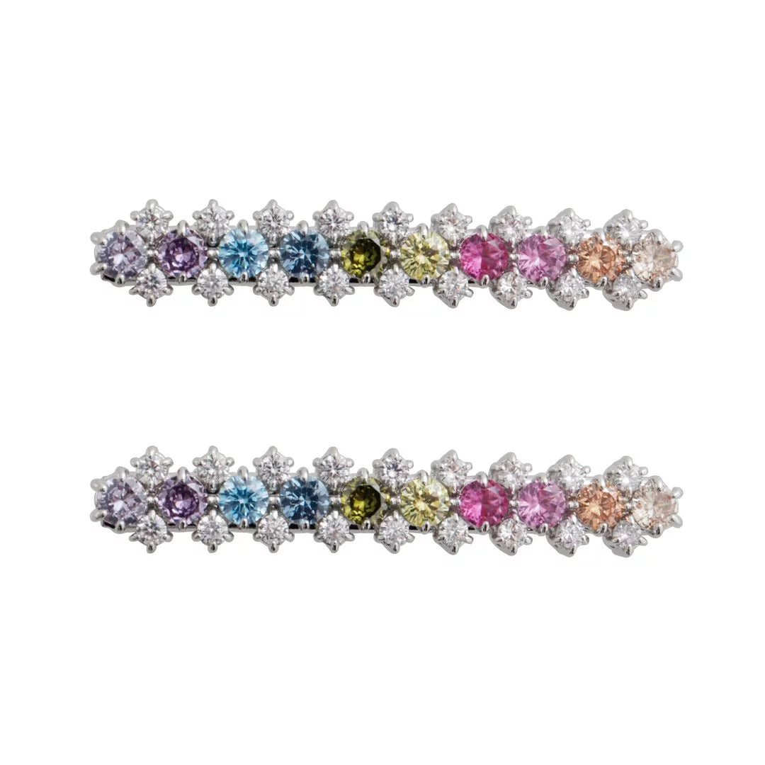 Fine Silver Plated Hair Clip with Cubic Zirconia