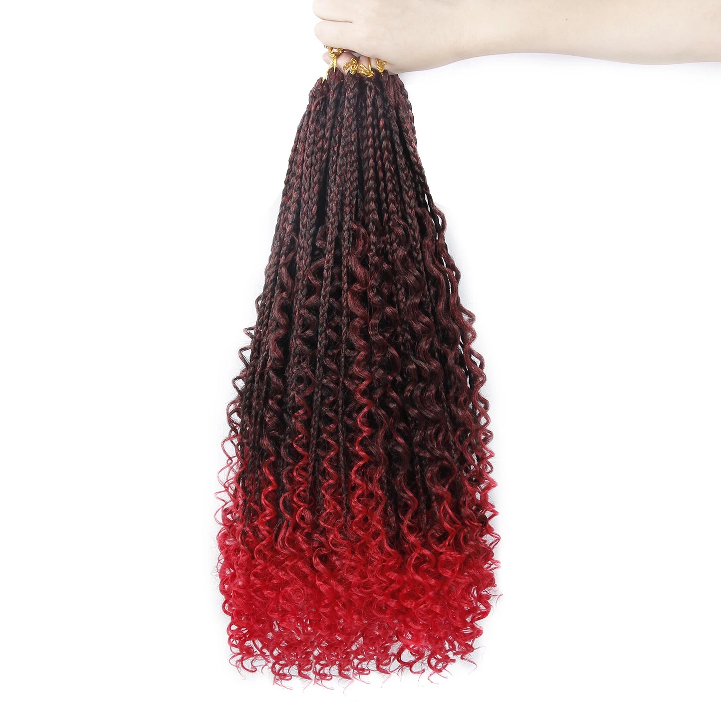 Goddess Box Braids Crochet Hair with Curly End Bohemian Box Braiding Hair Extensions 14 22 Inches Ombre Braiding Hair