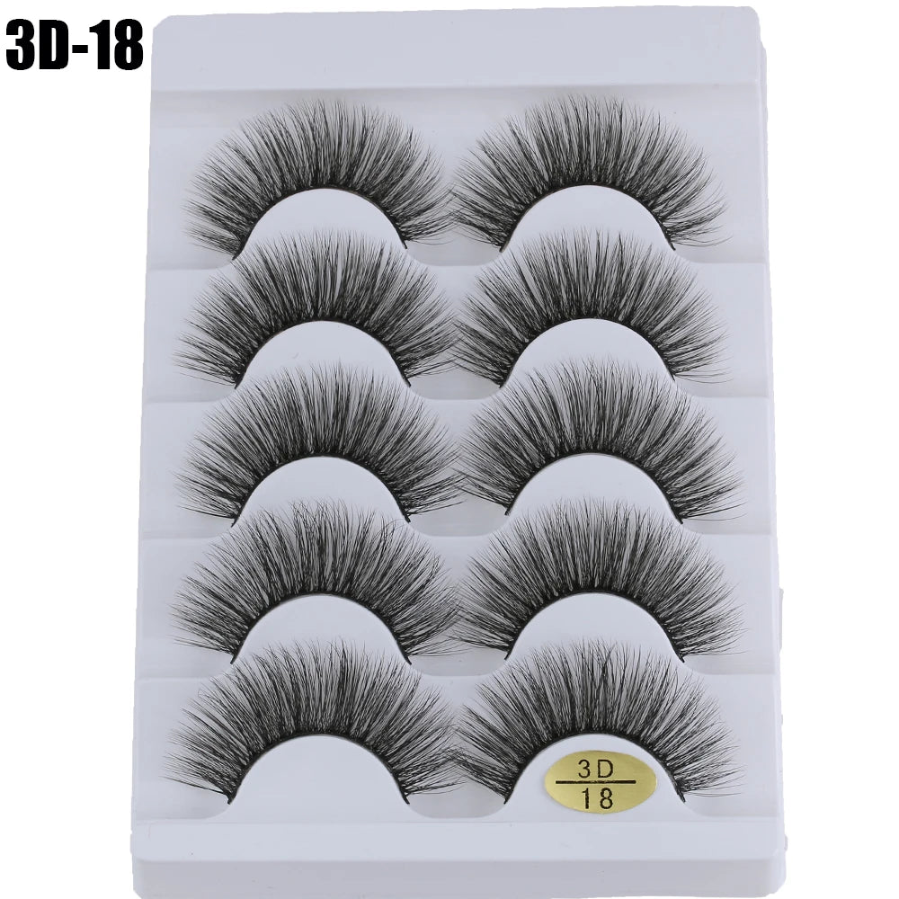 5 Pairs Women Japanese Serious Makeup False Eyelashes Long Thick Natural Beauty Eye Lash Extension DIY Cosmetic Fake Eyelashes