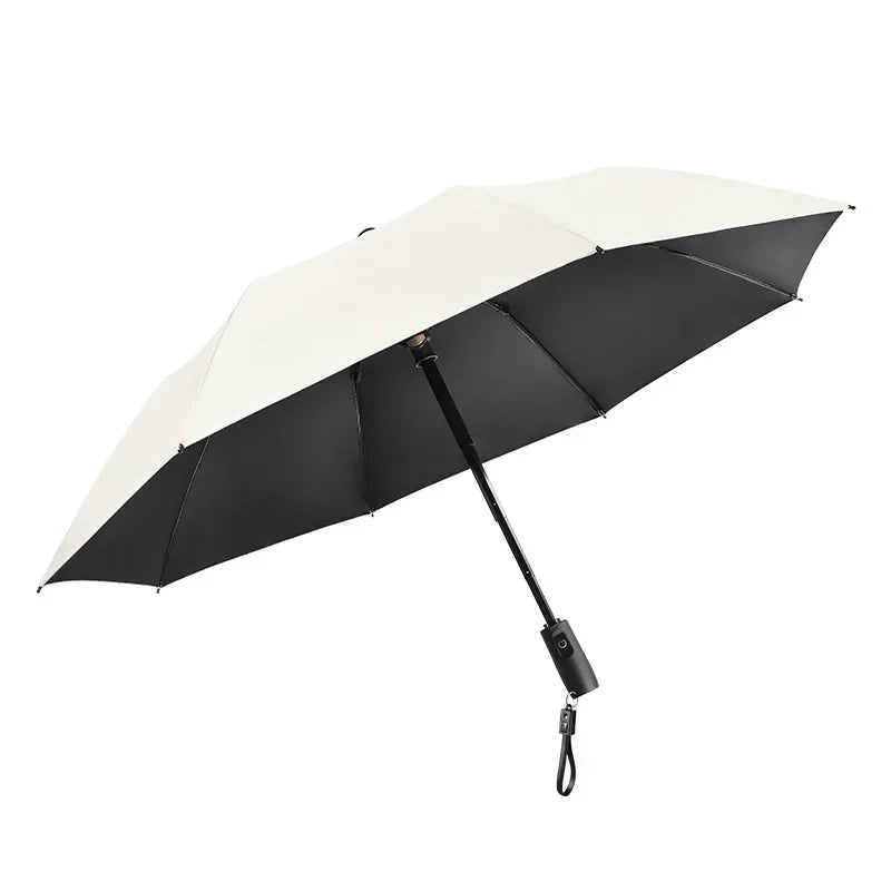 Upscale USB Chargeable Foldable Umbrella with Fan Beach Parasol Creative Portable UV Umbrella Folding Beach Umbrella Outdoor