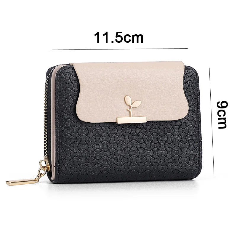 Women Wallets PU Leather Lady Zipper Moneybags Coin Purse Pocket ID Card Bag Woman Short Hasp Cute Wallet Billfold Purses