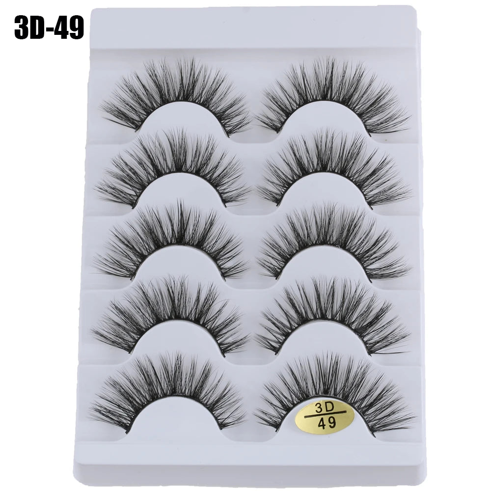 5 Pairs Women Japanese Serious Makeup False Eyelashes Long Thick Natural Beauty Eye Lash Extension DIY Cosmetic Fake Eyelashes