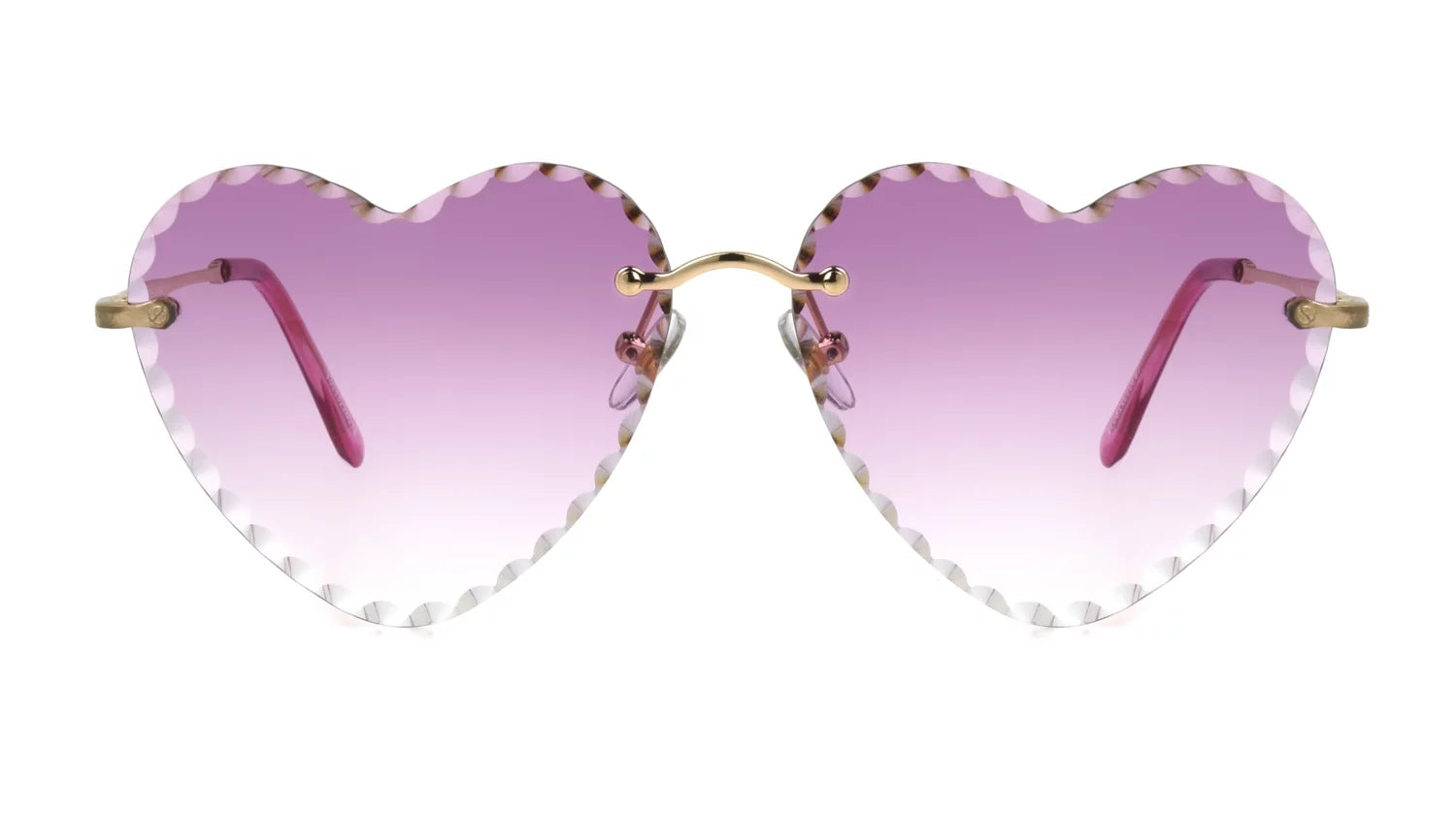 Women'S Heart-Shaped Fashion Sunglasses Rose Gold